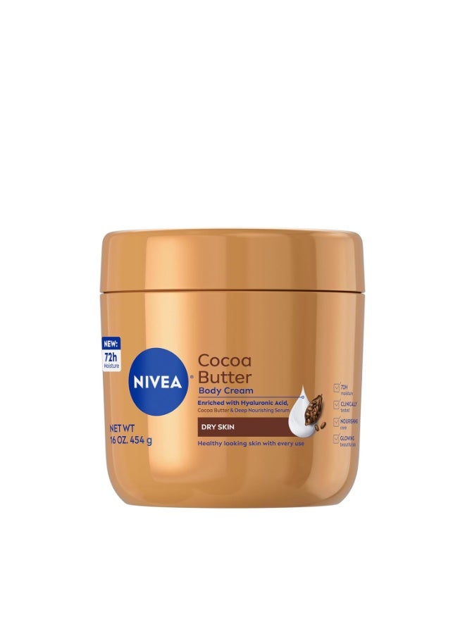 NIVEA Cocoa Butter Body Cream with Deep Nourishing Serum,454 g (Pack of 1)